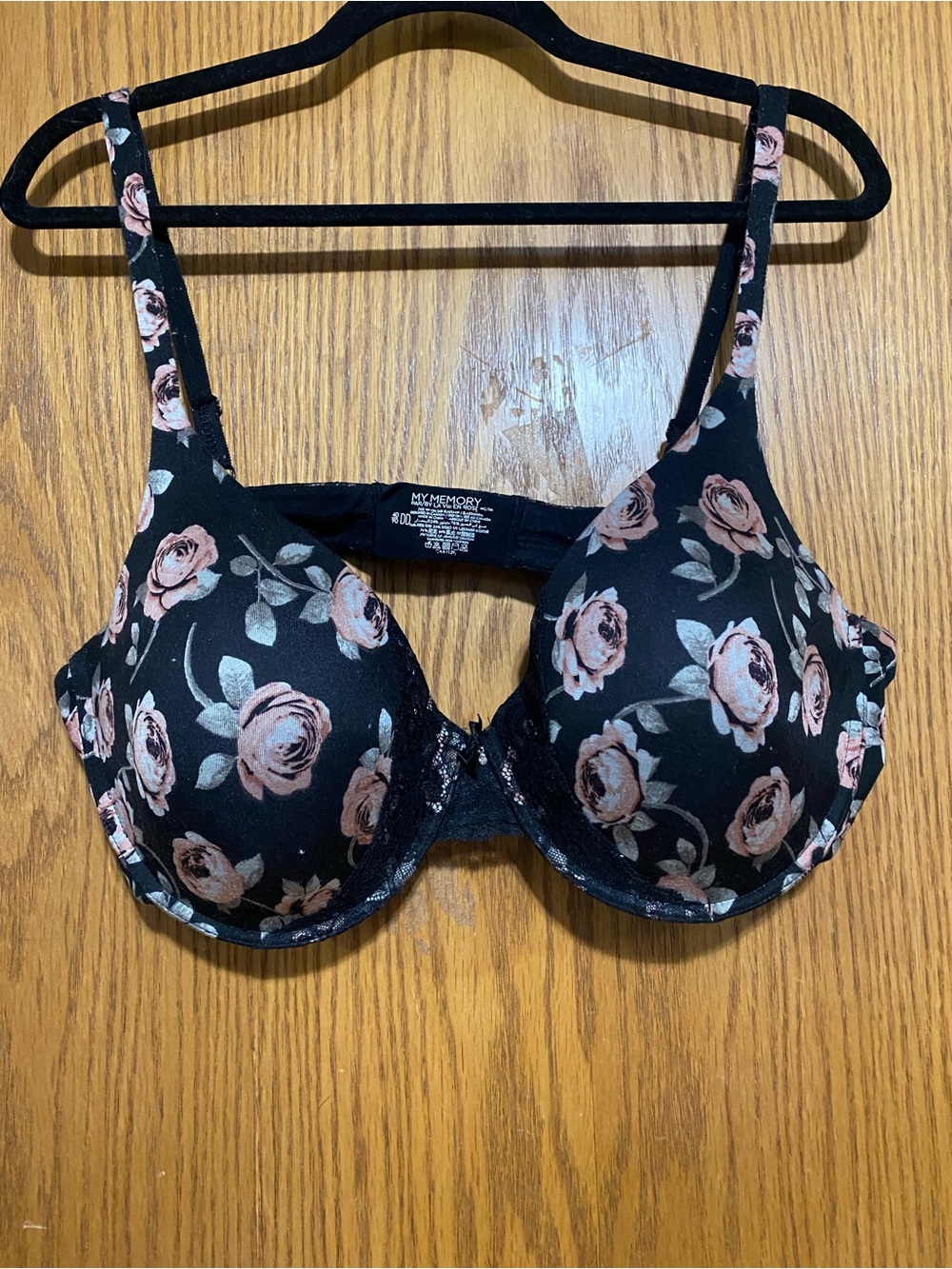 Beautiful black rose and lace bra